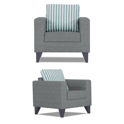 Adorn India Straight Line Plus Stripes 3+2+1 6 Seater Sofa Set (Grey) (3 Year Warranty)