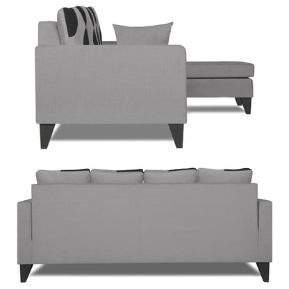 Adorn India Denver L Shape 5 Seater Sofa Set RHS (Grey) (3 Year Warranty)