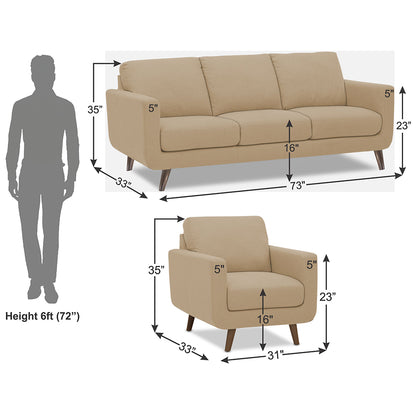 Adorn India Damian 3+1+1 5 Seater Sofa Set (Beige)(3 Year Warranty)