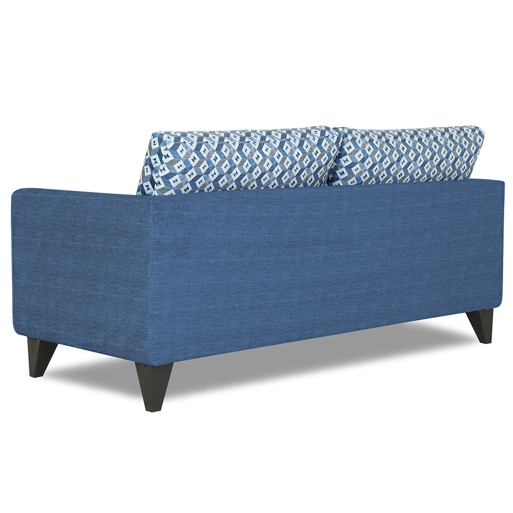 Adorn India Tornado Bricks 3 Seater Sofa (Blue)