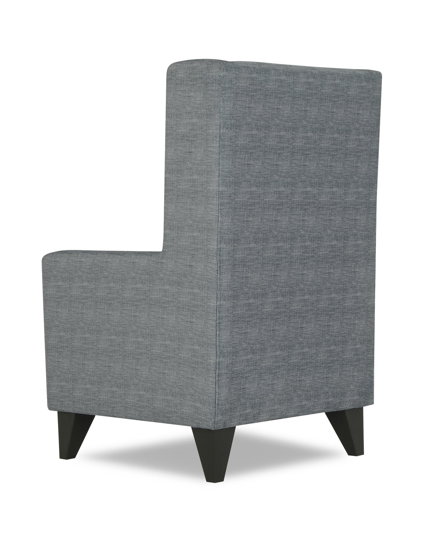 Adorn India Christopher 1 Seater Wing Chair Decent with Puffy (Grey)
