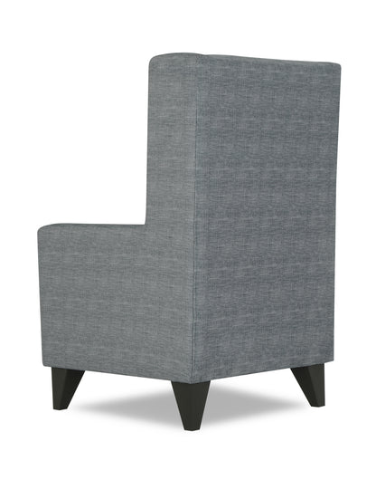 Adorn India Christopher 1 Seater Wing Chair Decent with Puffy (Grey)