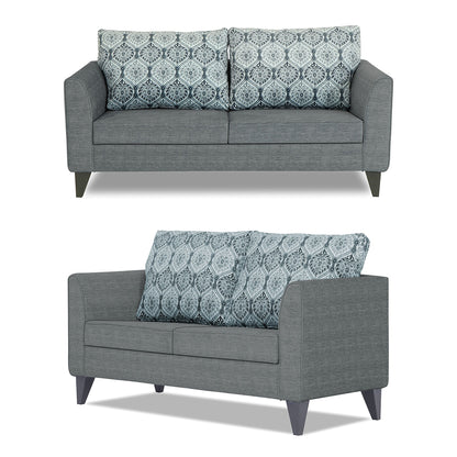 Adorn India Cortina Damask 3+2 5 Seater Sofa Set with Centre Table (Grey)