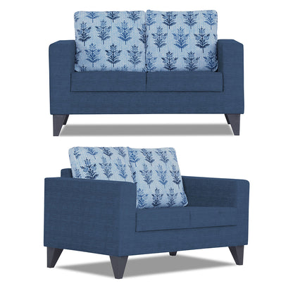 Adorn India Straight line Plus Leaf 3+2+1 6 Seater Sofa Set (Blue) (3 Year Warranty)