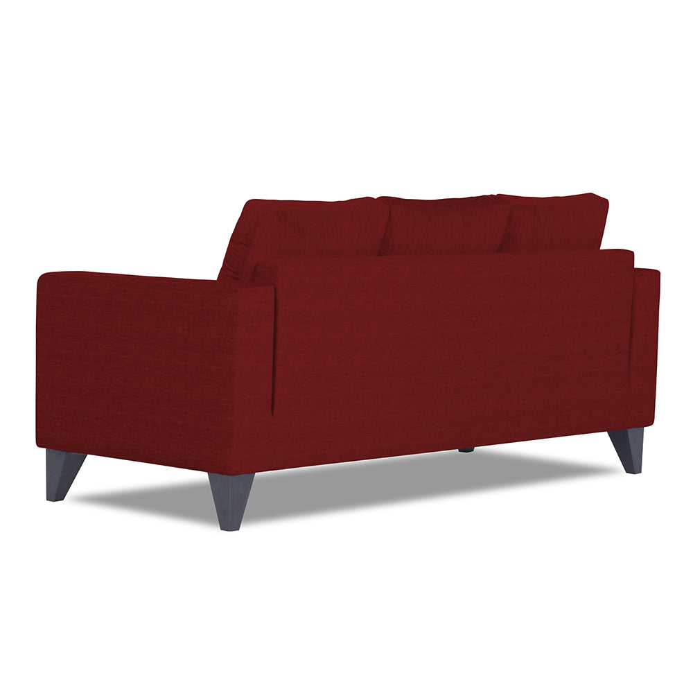 Adorn India Hallton Plain 3 Seater Sofa (Maroon) (3 Year Warranty)