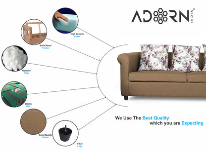 Adorn India Magnum 3 Seater Sofa (Camel)