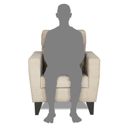 Adorn India Cardello 1 Seater Sofa (Beige) (3 Year Warranty)