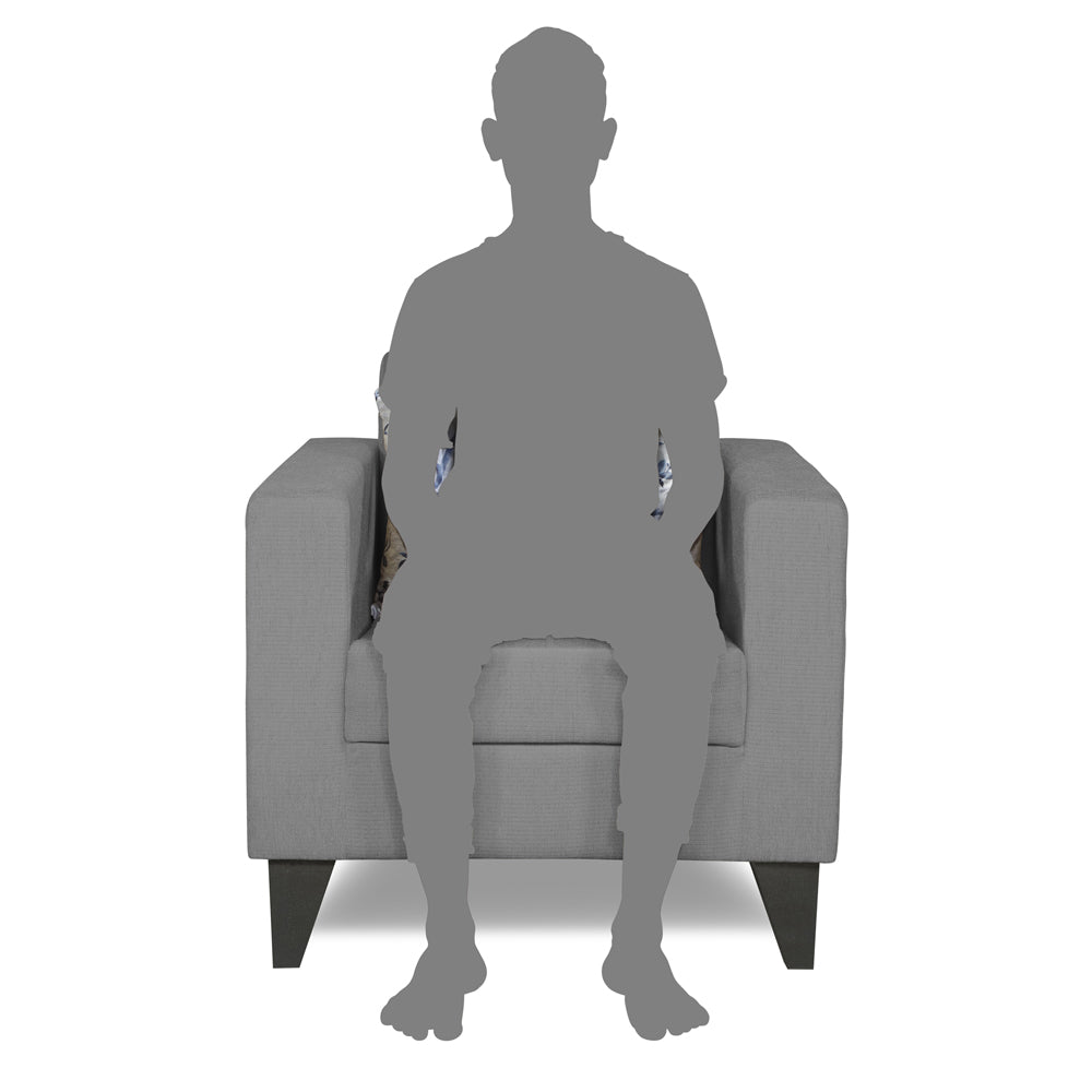 Adorn India Bladen 1 Seater Sofa (Grey)