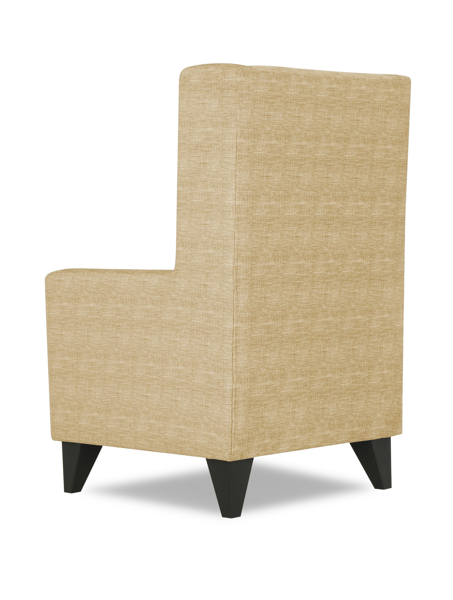 Adorn India Christopher 1 Seater Wing Chair Decent with Puffy (Beige)