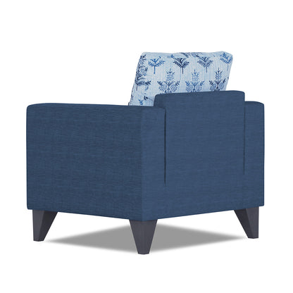 Adorn India Straight line Plus Leaf 1 Seater Sofa (Blue) (3 Year Warranty)