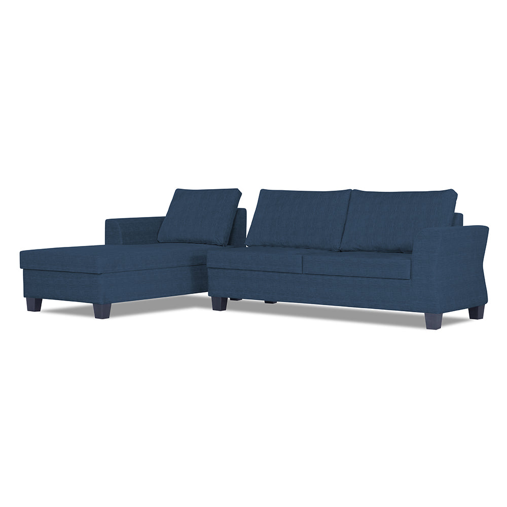 Adorn India Valencia Plus Decent L Shape 6 Seater Sofa Set (Left Hand Side) (Blue)