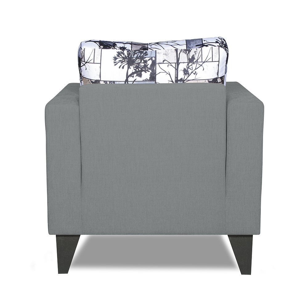 Adorn India Hallton Digitel Print 1 Seater Sofa (Grey) (3 Year Warranty)