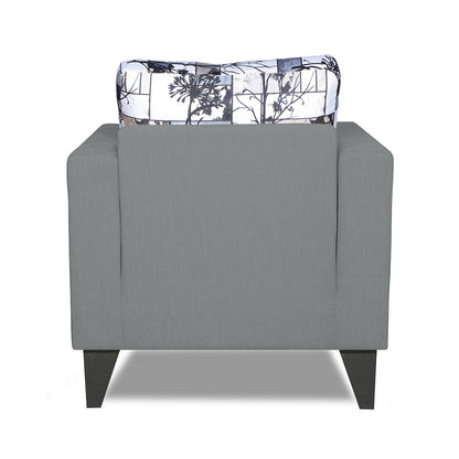 Adorn India Hallton Digitel Print 1 Seater Sofa (Grey) (3 Year Warranty)