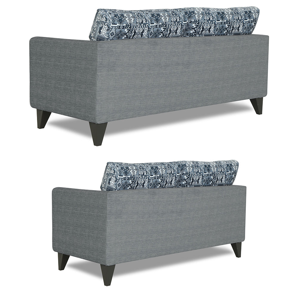 Adorn India Sheldon Craftys 3+2 5 Seater Sofa Set with Centre Table (Grey)