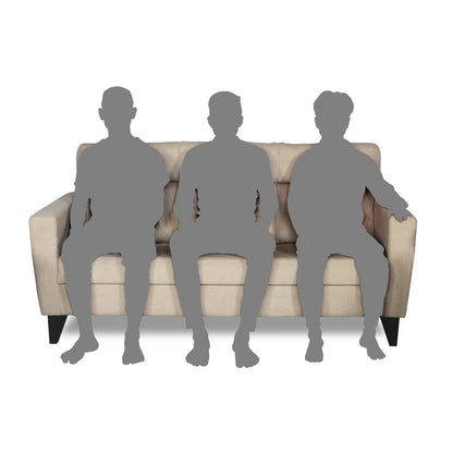 Adorn India Cardello 3 Seater Sofa (Beige) (3 Year Warranty)