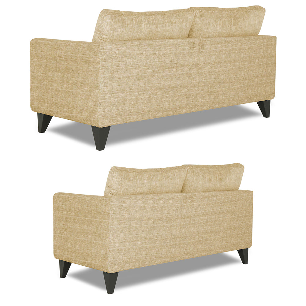 Adorn India Enzo Decent 3+2 5 Seater Sofa Set with Centre Table (Beige)
