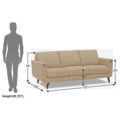 Adorn India Damian 3 Seater Sofa (Beige) (3 Year Warranty)