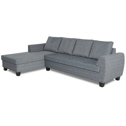 Adorn India Raiden Decent Premium L Shape 6 Seater Sofa Set with Center Table (Left Hand Side) (Grey) (3 Year Warranty)