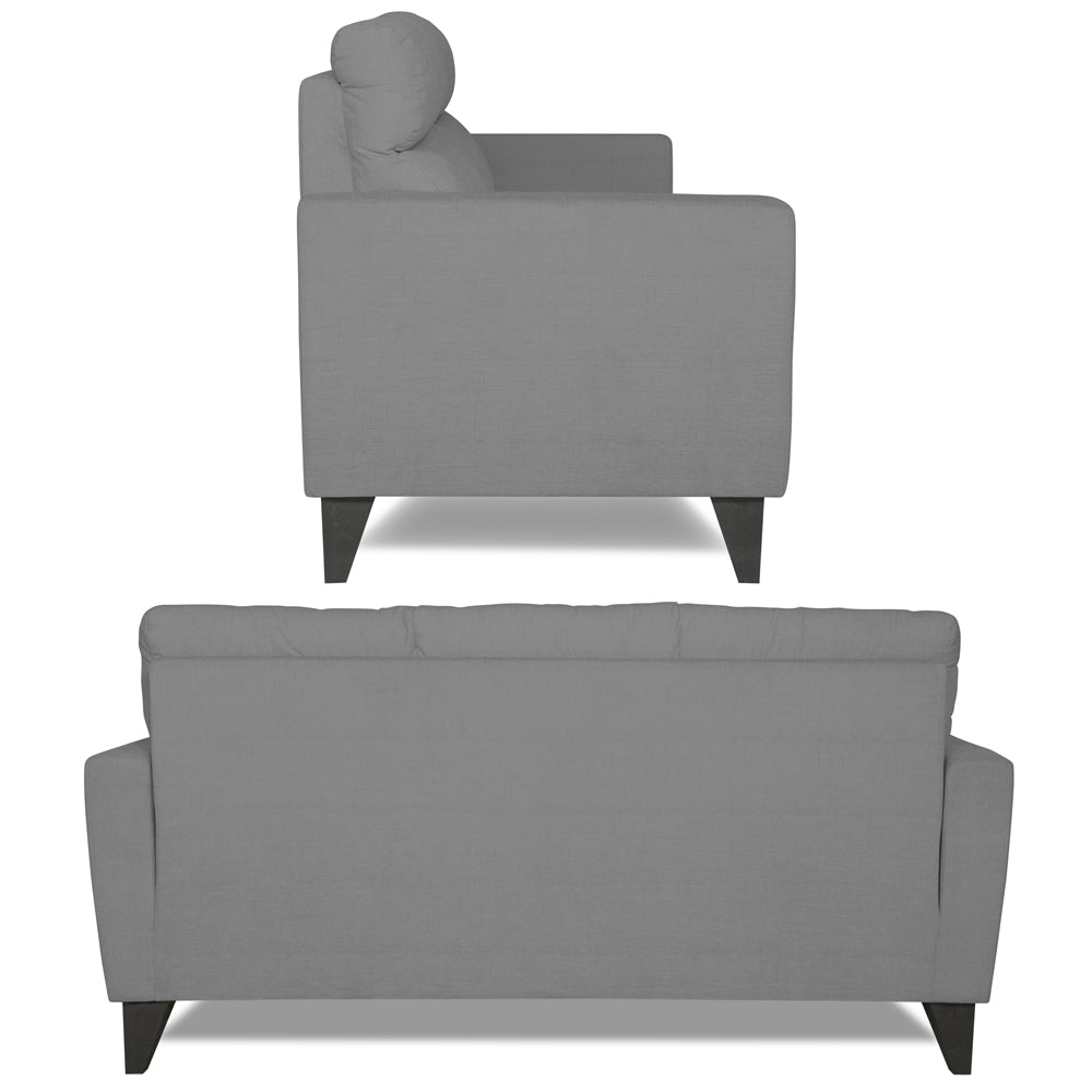 Adorn India Cardello 3-2-1 Six Seater Sofa Set (Grey) (3 Year Warranty)