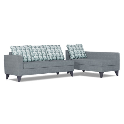 Adorn India Beetle Plus Bricks L Shape 6 Seater Sofa Set (Right Hand Side) (Grey) (3 Year Warranty)