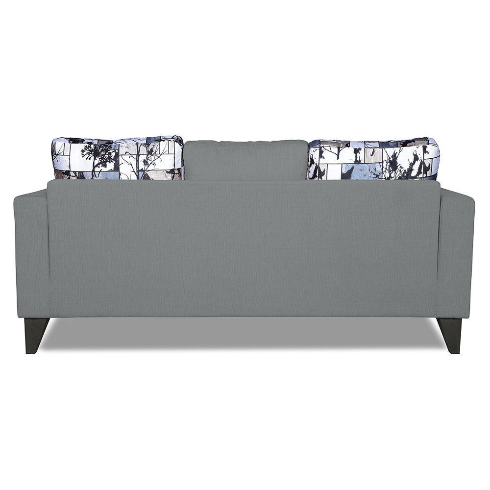Adorn India Hallton Digitel Print Cushion 3 Seater Sofa (Grey) (3 Year Warranty)