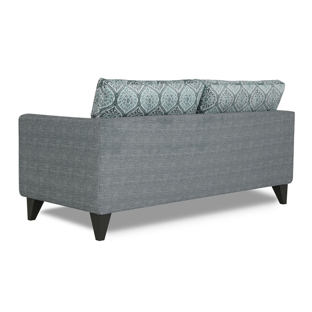 Adorn India Cortina Damask 3 Seater Sofa (Grey)