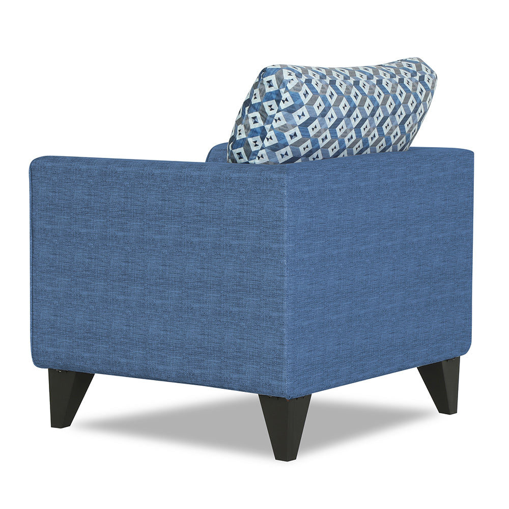 Adorn India Tornado Bricks 1 Seater Sofa (Blue)