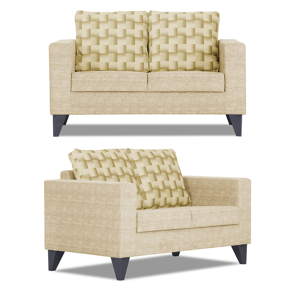 Adorn India Straight line Plus Bricks 3+2 5 Seater Sofa Set (Beige) (3 Year Warranty)