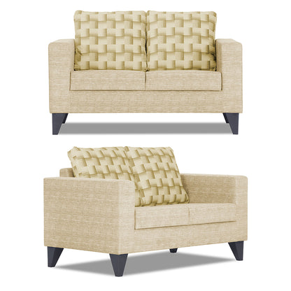 Adorn India Straight line Plus Bricks 3+2 5 Seater Sofa Set (Beige) (3 Year Warranty)