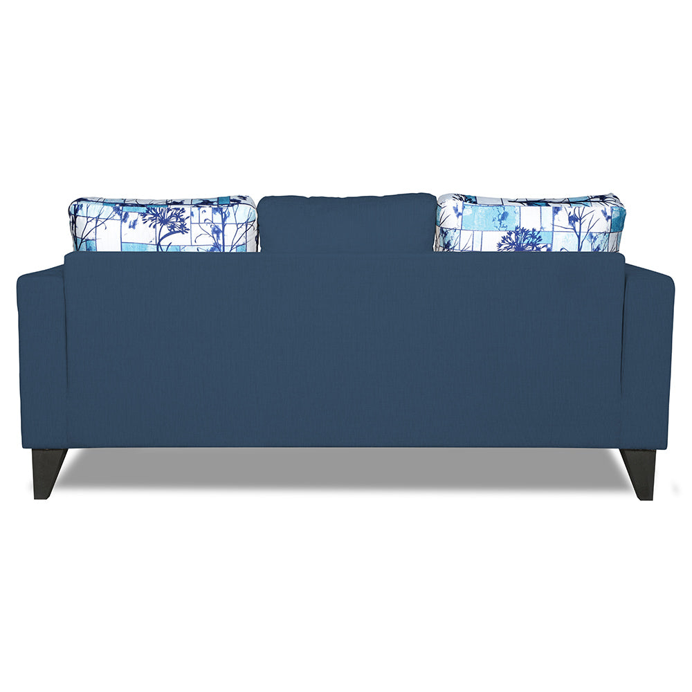Adorn India Hallton Digitel Print Cushion 3 Seater Sofa (Blue) (3 Year Warranty)