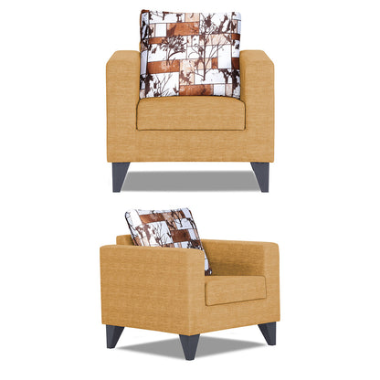 Adorn India Hallton Digitel Print Cushion 3+2+1 6 Seater Sofa Set (Beige) (3 Year Warranty)