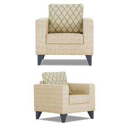 Adorn India Straight line Plus Blossom 3+1+1 5 Seater Sofa Set (Beige) (3 Year Warranty)