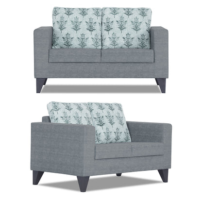 Adorn India Straight line Plus Leaf 3+2 5 Seater Sofa Set (Grey) (3 Year Warranty)
