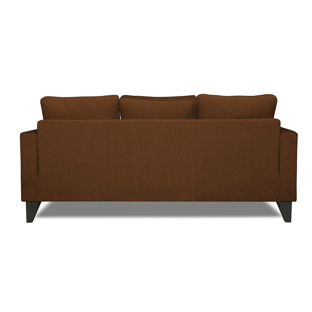 Adorn India Hallton L Shape 4 Seater Sofa Set Digital Print (Brown) (3 Year Warranty)