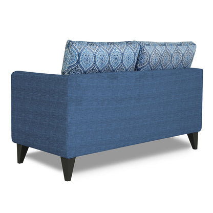 Adorn India Cortina Damask 2 Seater Sofa (Blue)