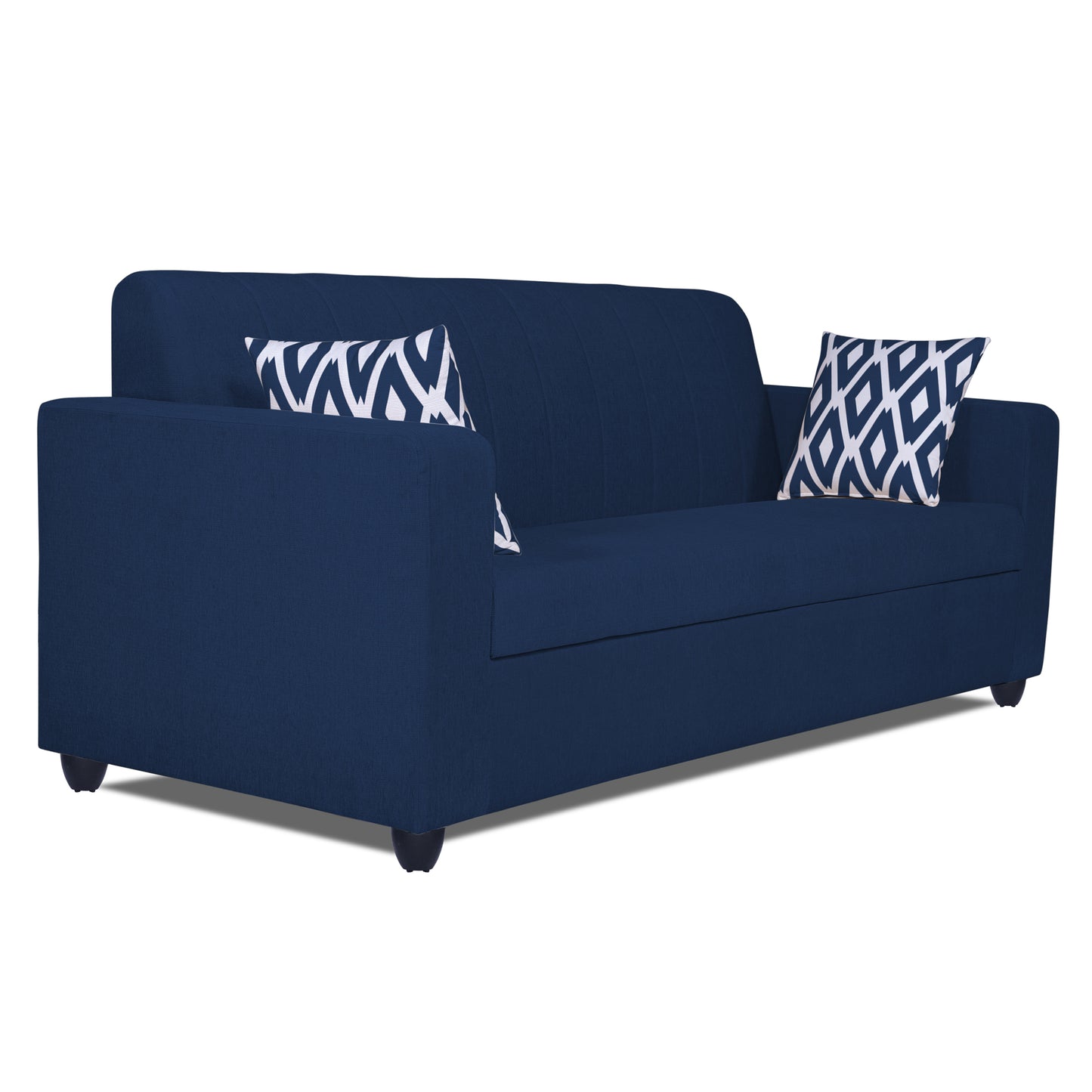 Adorn India Rio HighBack 3+1+1 5 Seater Sofa Set (Blue) (3 Year Warranty)