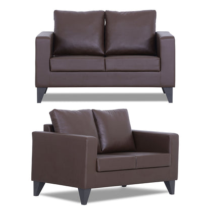 Adorn India Straight line Plus Leatherette 3+2+1 6 Seater Sofa Set (Brown) (3 Year Warranty)