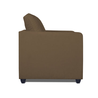 Adorn India Zink 1 Seater Sofa (Brown)