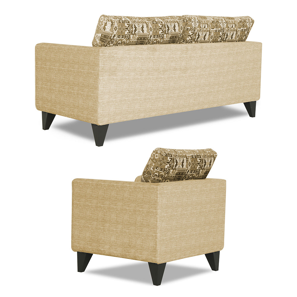 Adorn India Sheldon Craftys 3+1+1 5 Seater Sofa Set with Centre Table (Beige)