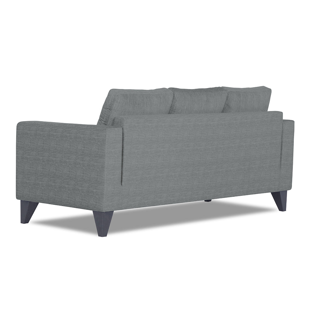 Adorn India Hallton Plain 3 Seater Sofa (Grey) (3 Year Warranty)
