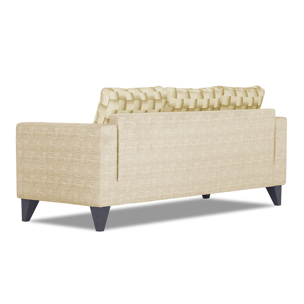 Adorn India Straight line Plus Bricks 3 Seater Sofa (Beige) (3 Year Warranty)