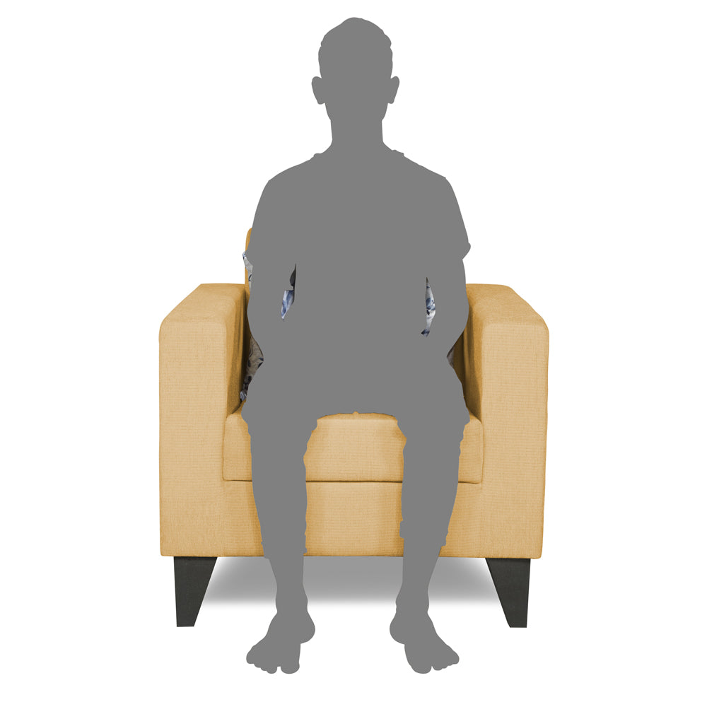 Adorn India Wood Bladen 1 Seater Sofa (Beige)