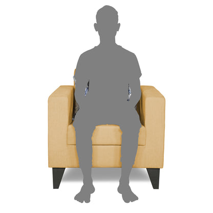 Adorn India Wood Bladen 1 Seater Sofa (Beige)