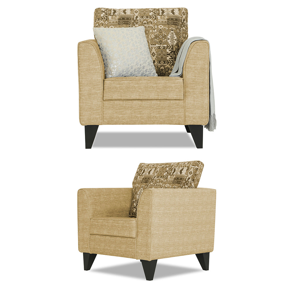 Adorn India Sheldon Crafty 3+2+1 6 Seater Sofa Set with Centre Table (Beige)