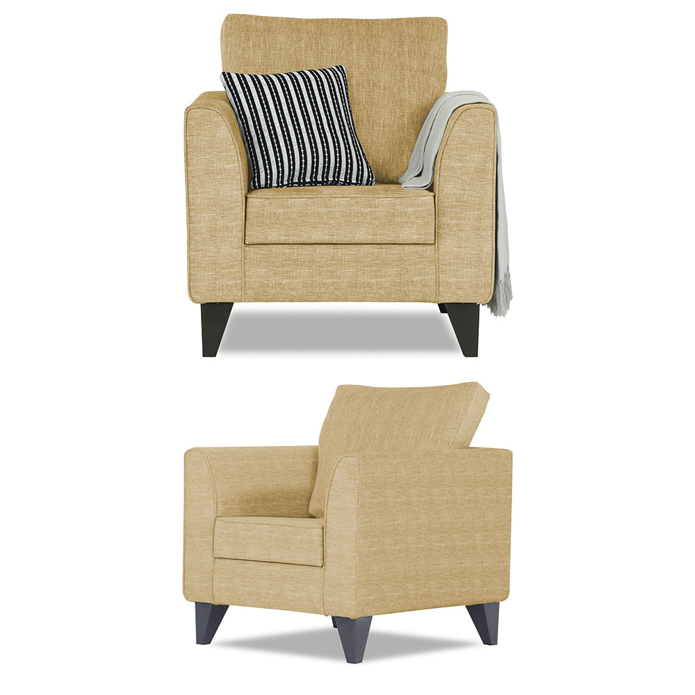 Adorn India Enzo Decent 3+2+1 6 Seater Sofa Set with Centre Table (Beige)