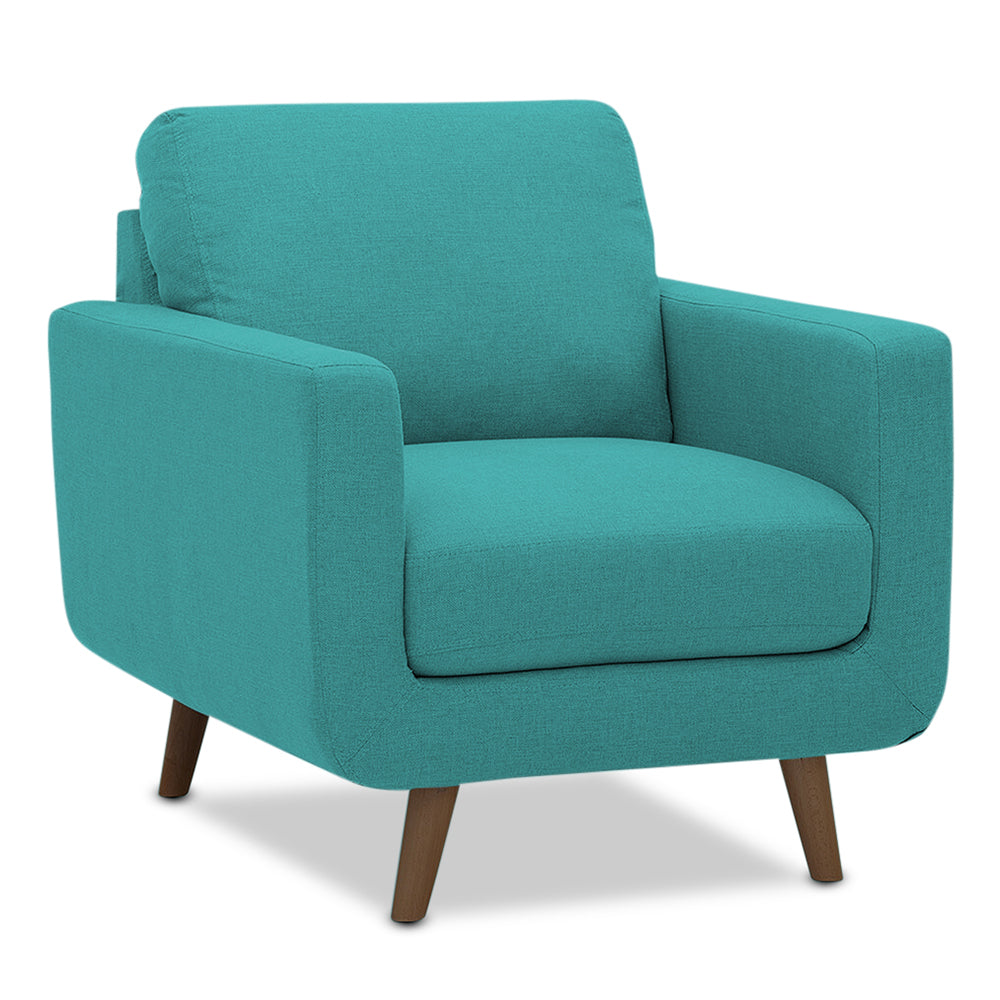 Adorn India Damian 3+2+1 6 Seater Sofa Set (Aqua Blue) (3 Year Warranty)