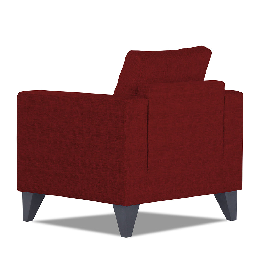 Adorn India Hallton Plain 1 Seater Sofa (Maroon) (3 Year Warranty)