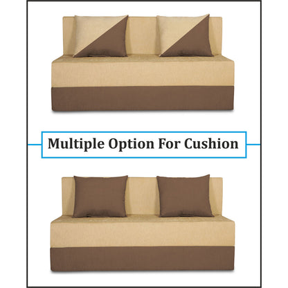 Adorn India Easy Desmond 2 Seater Sofa Cum Bed 4 X 6 (Brown & Beige) (1 Year Warranty)