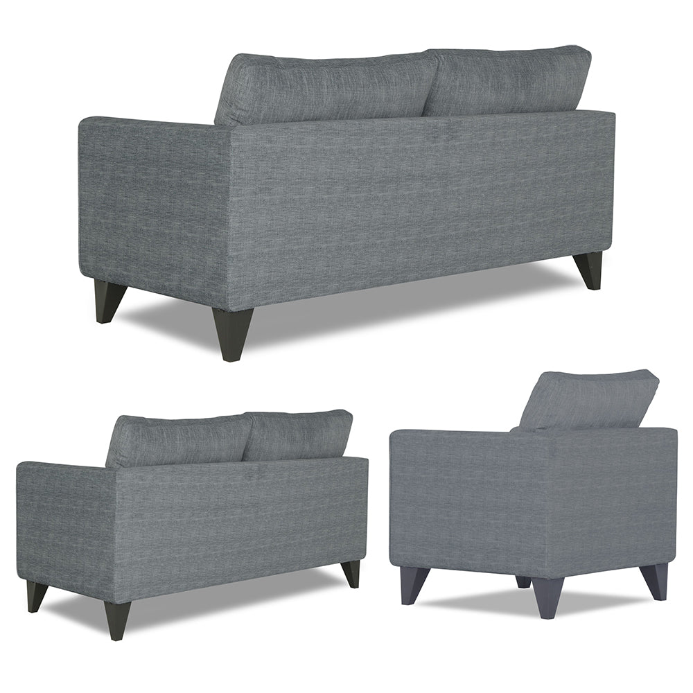 Adorn India Enzo Decent 3+2+1 6 Seater Sofa Set with Centre Table (Grey)