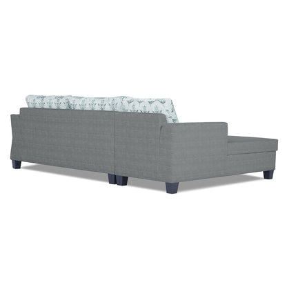 Adorn India Valencia Plus L Shape 6 Seater Sofa Set Leaf (Left Hand Side) (Grey)